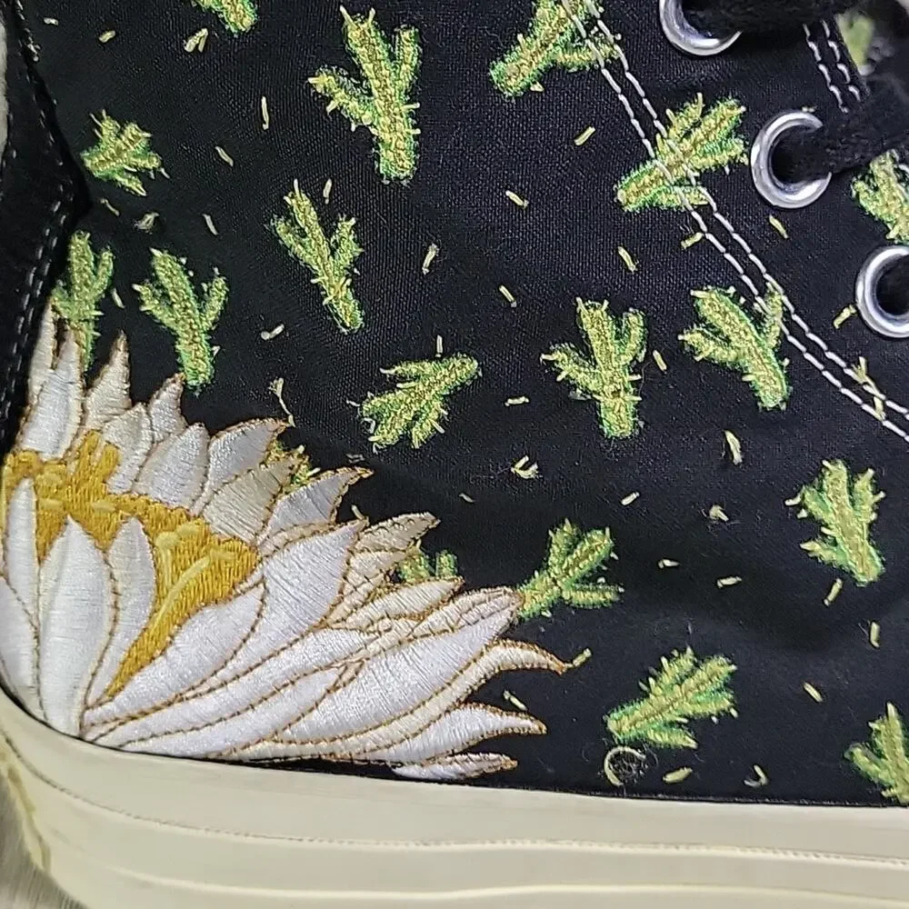 Converse Chuck 70 Prep Embroidery High Cactus Sneakers Mens 9.5 Womens 11.5 - Picture 3 of 14